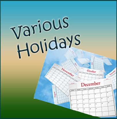 VARIOUS HOLIDAYS (by category)